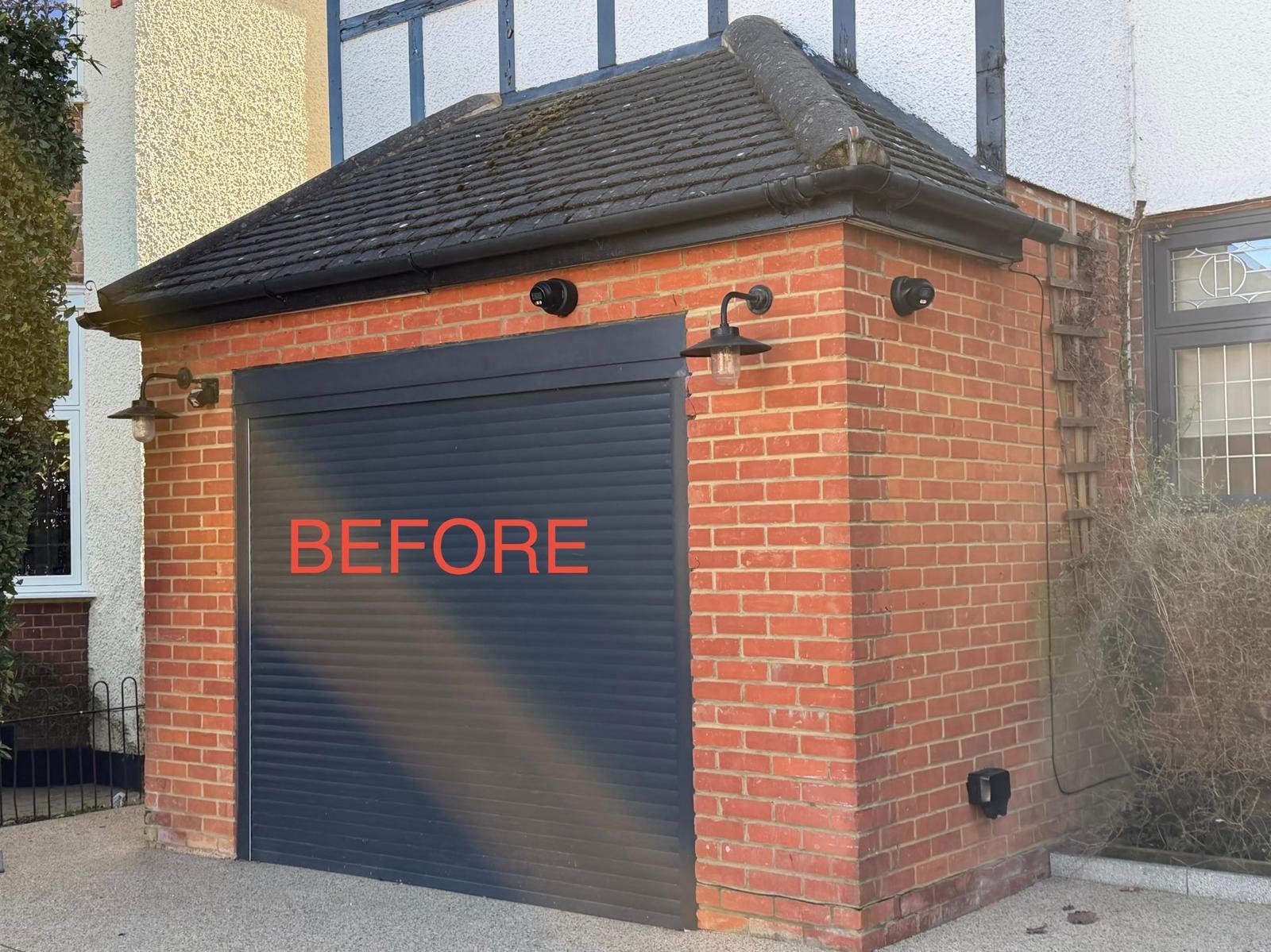 Before – damaged roof